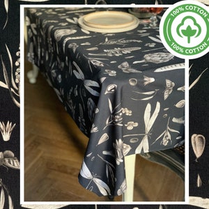 Rectangular Tablecloth | Modern table cover | Unique  print | Black tablecloth | Unique tablecloth | Kitchen decor | Decor | Seeds Carbon