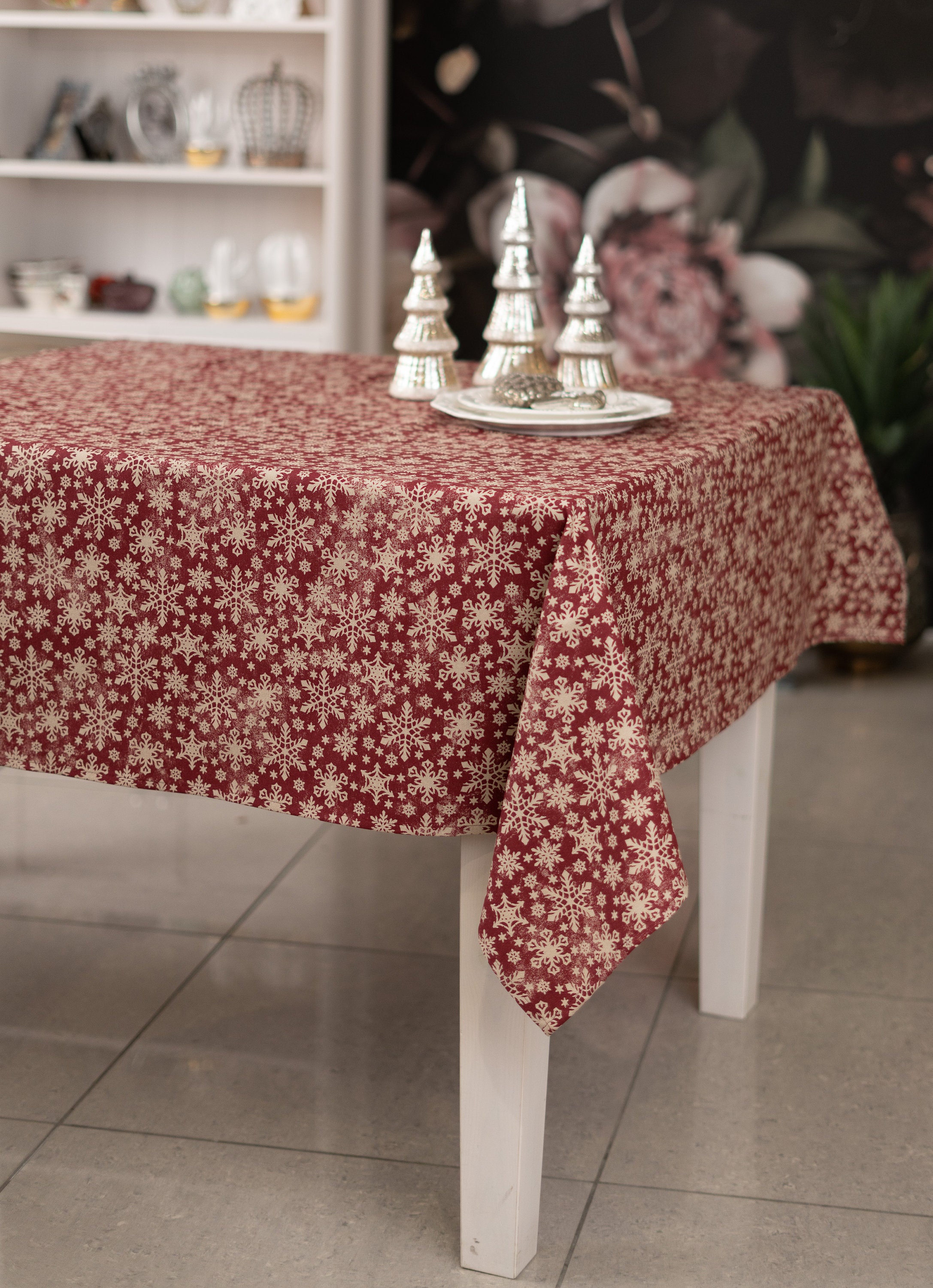 Tovaglia Natalizia Leroy Merlin Set Di 3 Tovaglie Con Motivo A Fiocchi Di Neve – 137 X 274 Cm, Decorazione Natalizia E Invernale Per Feste, Cene E Eventi A Tema Tovaglia Di Plastica Natalizia