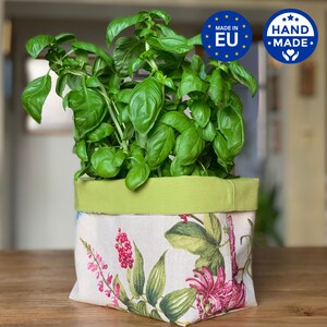 Botanico Fabric Basket: Linen-Cotton Blend Table Decor image 1