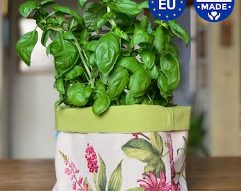 Botanico Fabric Basket: Linen-Cotton Blend Table Decor
