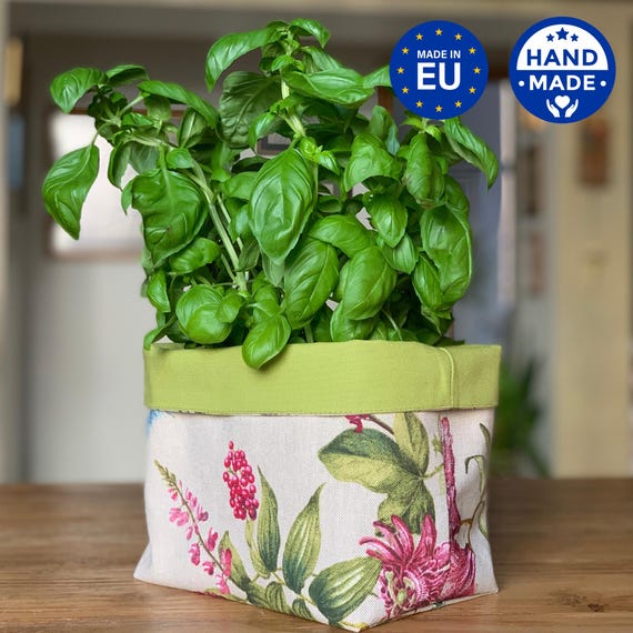 Botanico Fabric Basket: Linen-Cotton Blend Table Decor