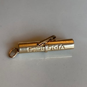 Vintage 14k Yellow Gold Diploma Charm