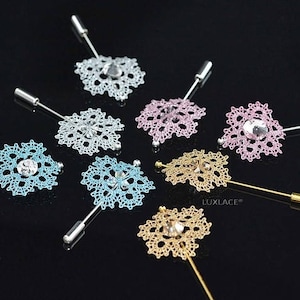 Handmade Luxlace bobbin lace brooch
