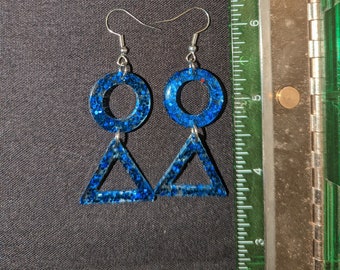 Blue Glitter Earrings