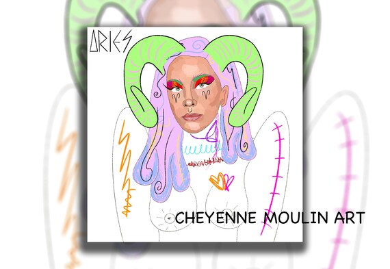 Astrologie Serie Widder Lady Gaga Etsy