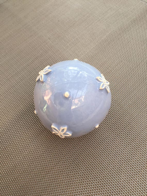 Decorative Ball On White Ground With Provence Blue Glazed Etsy