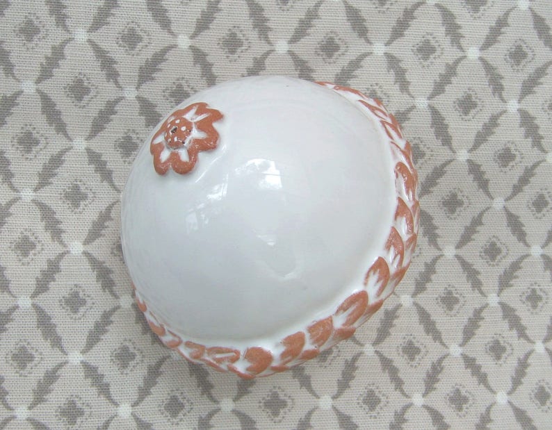 White Flowers Decorative Ball Etsy