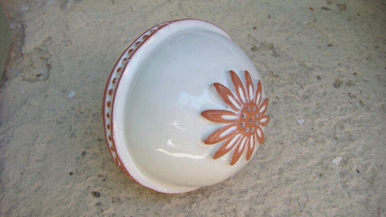 White Glazed Ceramic Decorative Ball Etsy