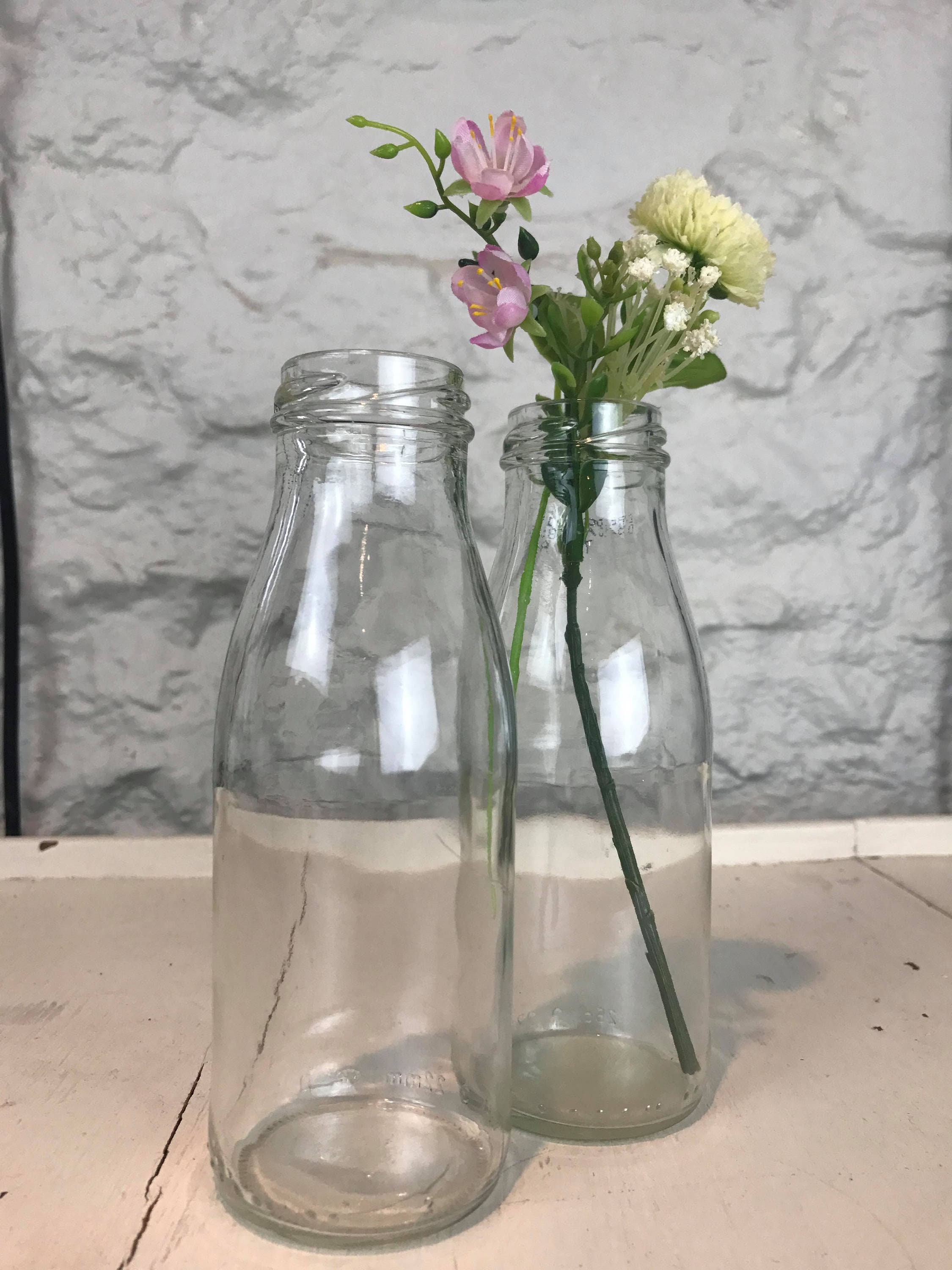 Boutique Milk Bottle Vase set of 2 Etsy UK