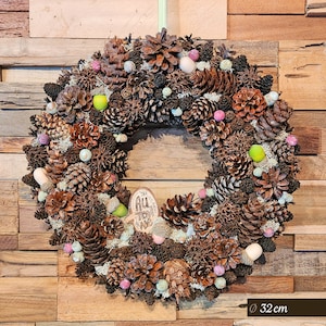 Autumn wreath, autumn wreath, natural pine cone wreath, wall wreath, wall decoration, interior decoration