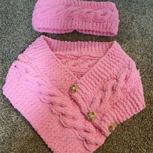 Hand made knitted ear warmer and cowl ideal gift image 4