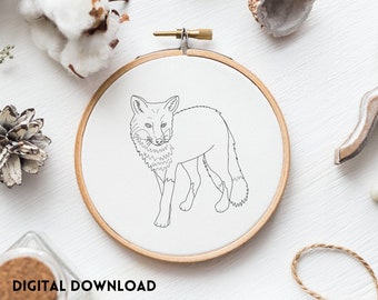 Little Fox Hand Embroidery PDF Pattern Instand Digital - Etsy Israel