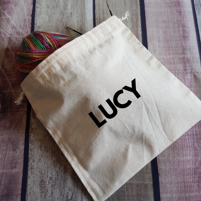 Drawstring Project Bag Merry Knitmas Craft Bag Gifts for Knitters