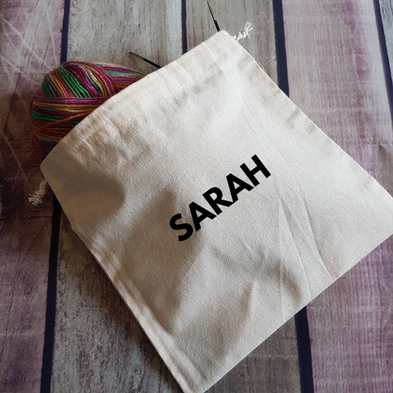 Drawstring Project Bag Merry Knitmas Craft Bag Gifts for Knitters