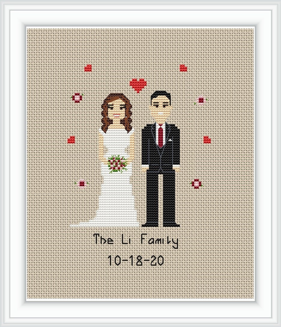 Custom Wedding Cross Stitch Pattern PDF Wedding gift | Etsy