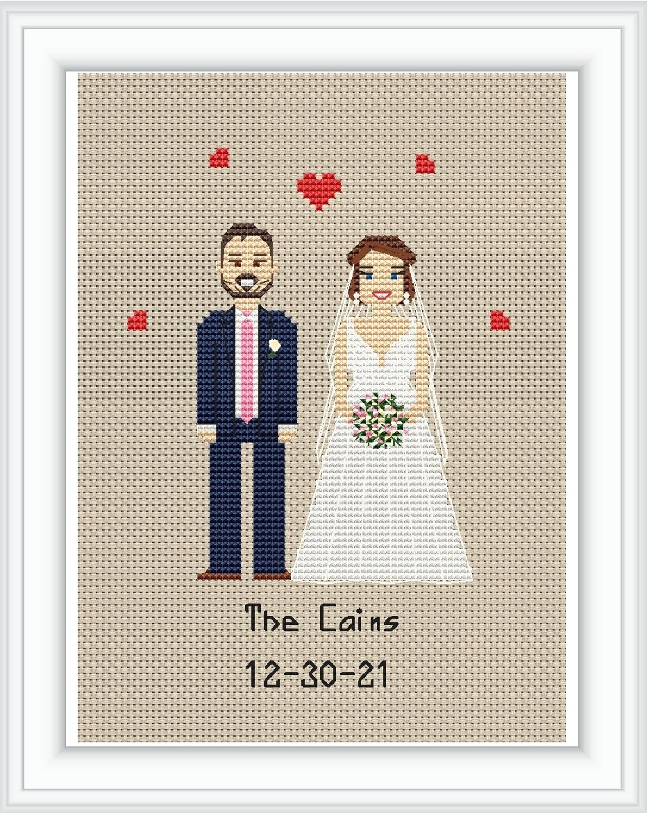 Custom Wedding Cross Stitch Pattern PDF Wedding Gift - Etsy UK