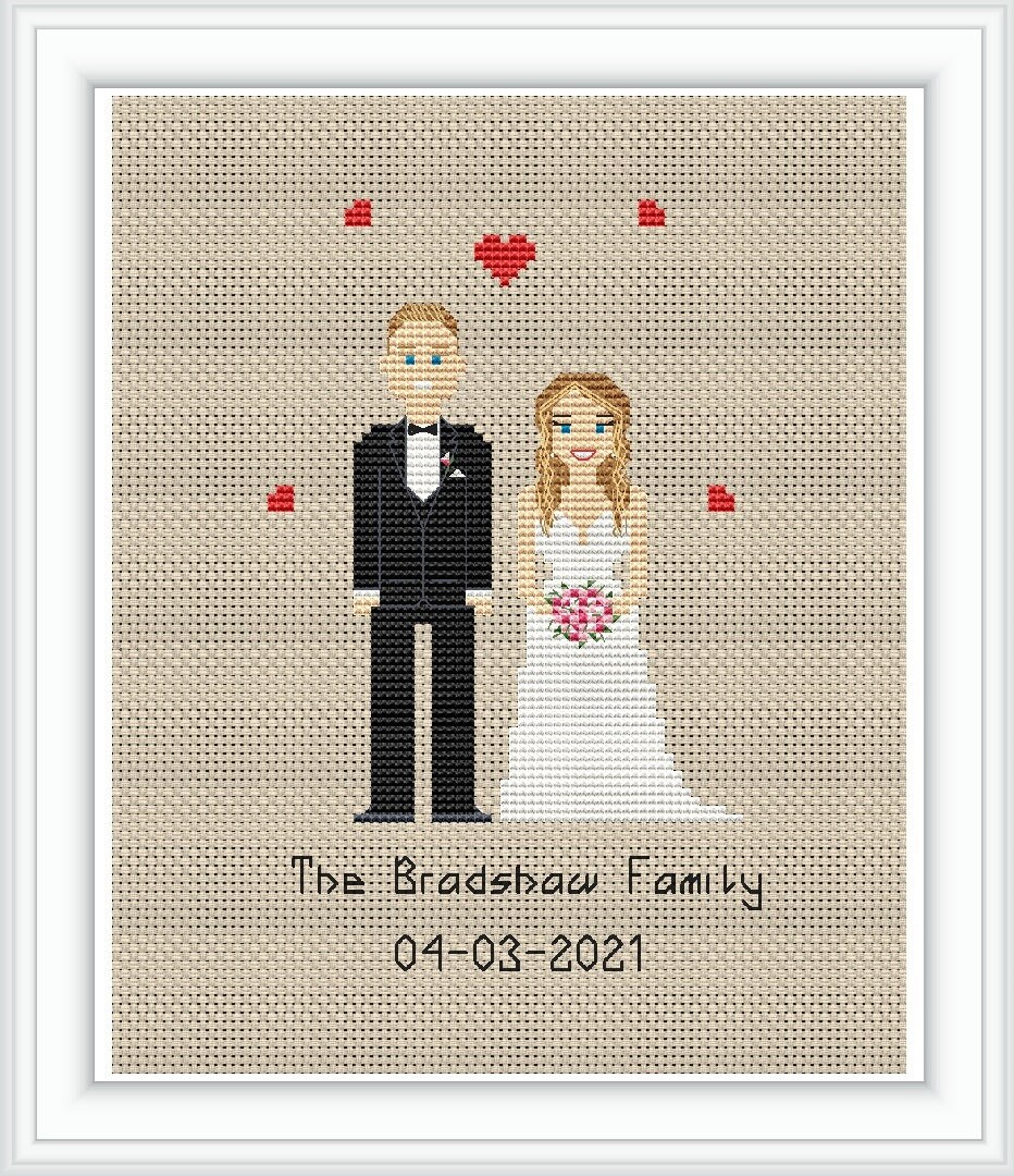 Custom Wedding Cross Stitch Pattern PDF Wedding Gift - Etsy UK