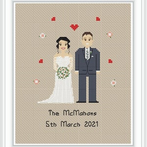 Custom Wedding Cross Stitch Pattern PDF Wedding Gift - Etsy
