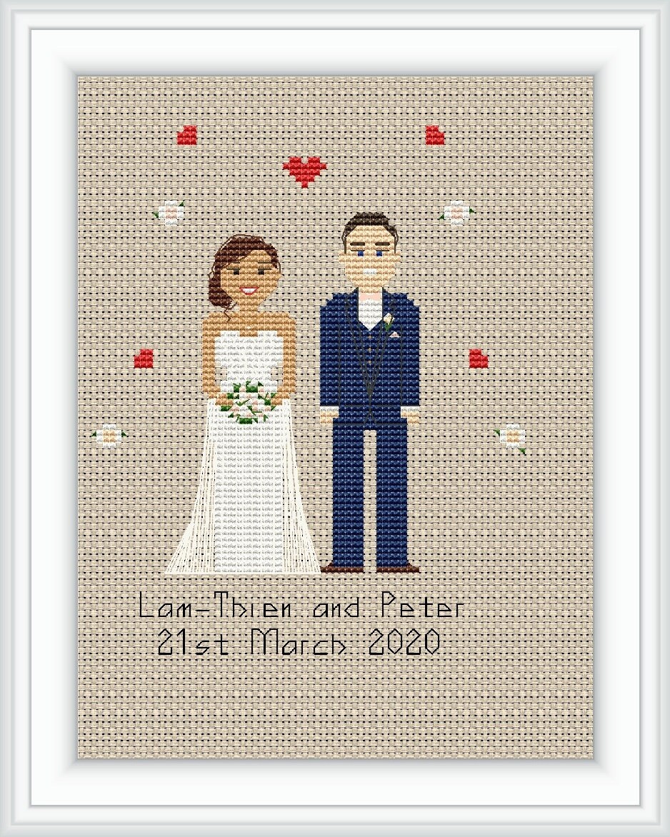 Custom Wedding Cross Stitch Pattern PDF Wedding gift | Etsy