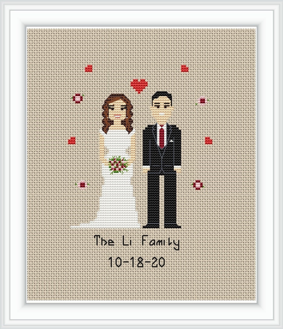 Custom Wedding Cross Stitch Pattern PDF Wedding Gift - Etsy UK