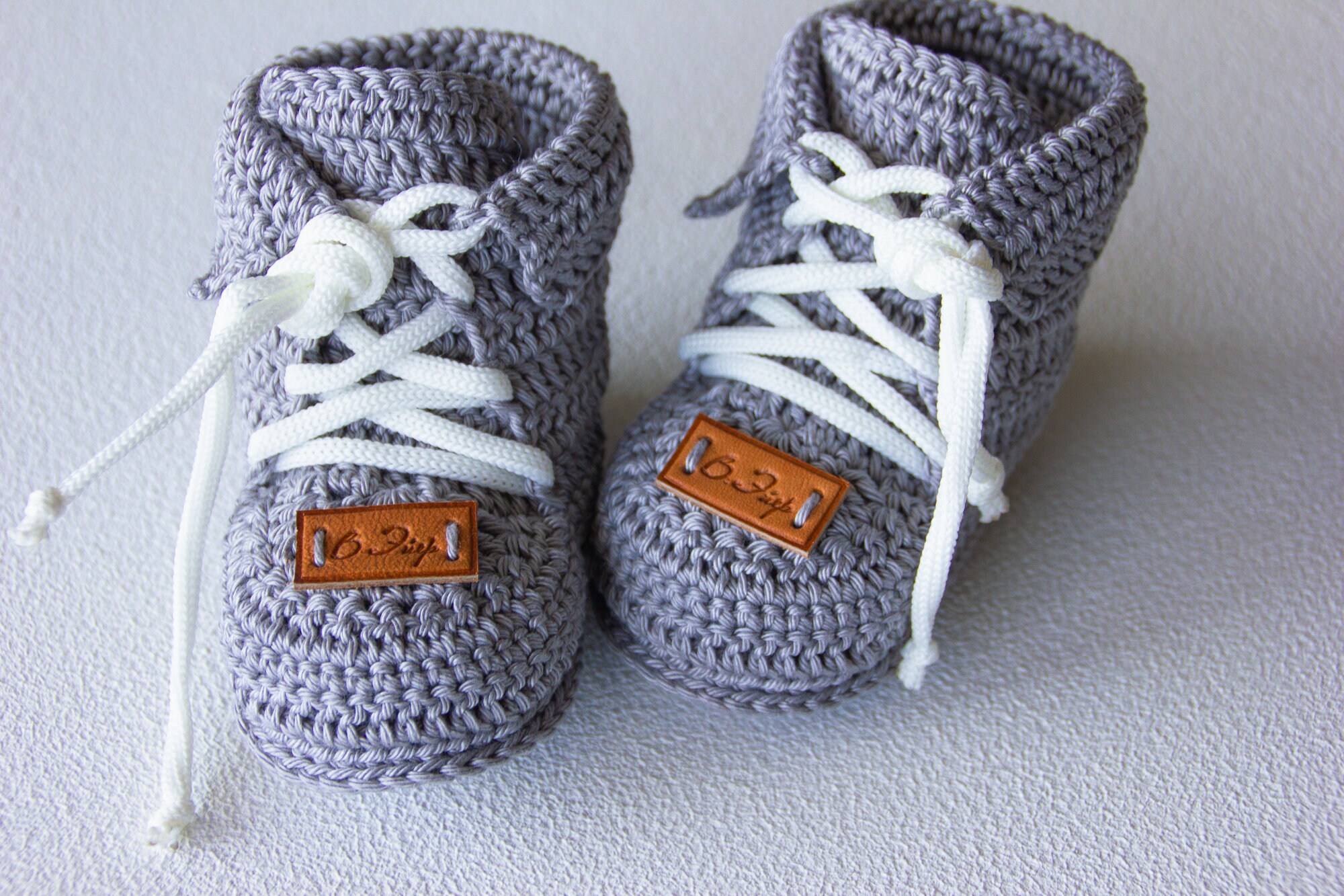 gray baby booties