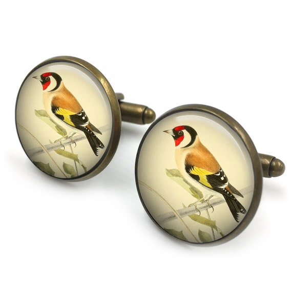 English Goldfinch Cufflinks Gold finch Gift for Him Gift | Etsy