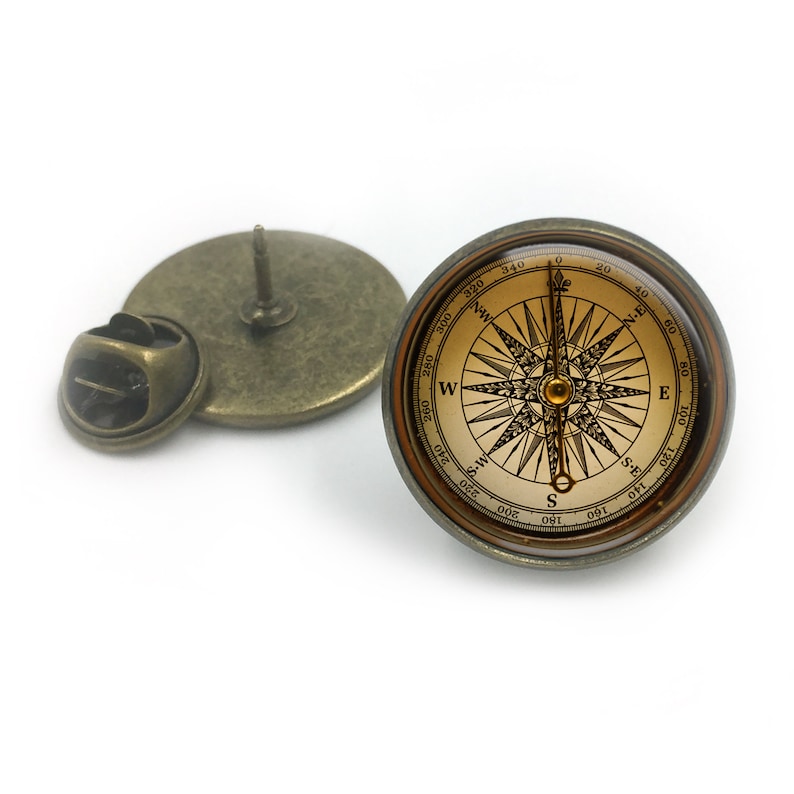 Vintage Compass Lapel Pins Badge Compass Gift Antique Etsy