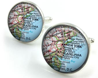 Personalised Map Cufflinks For Will