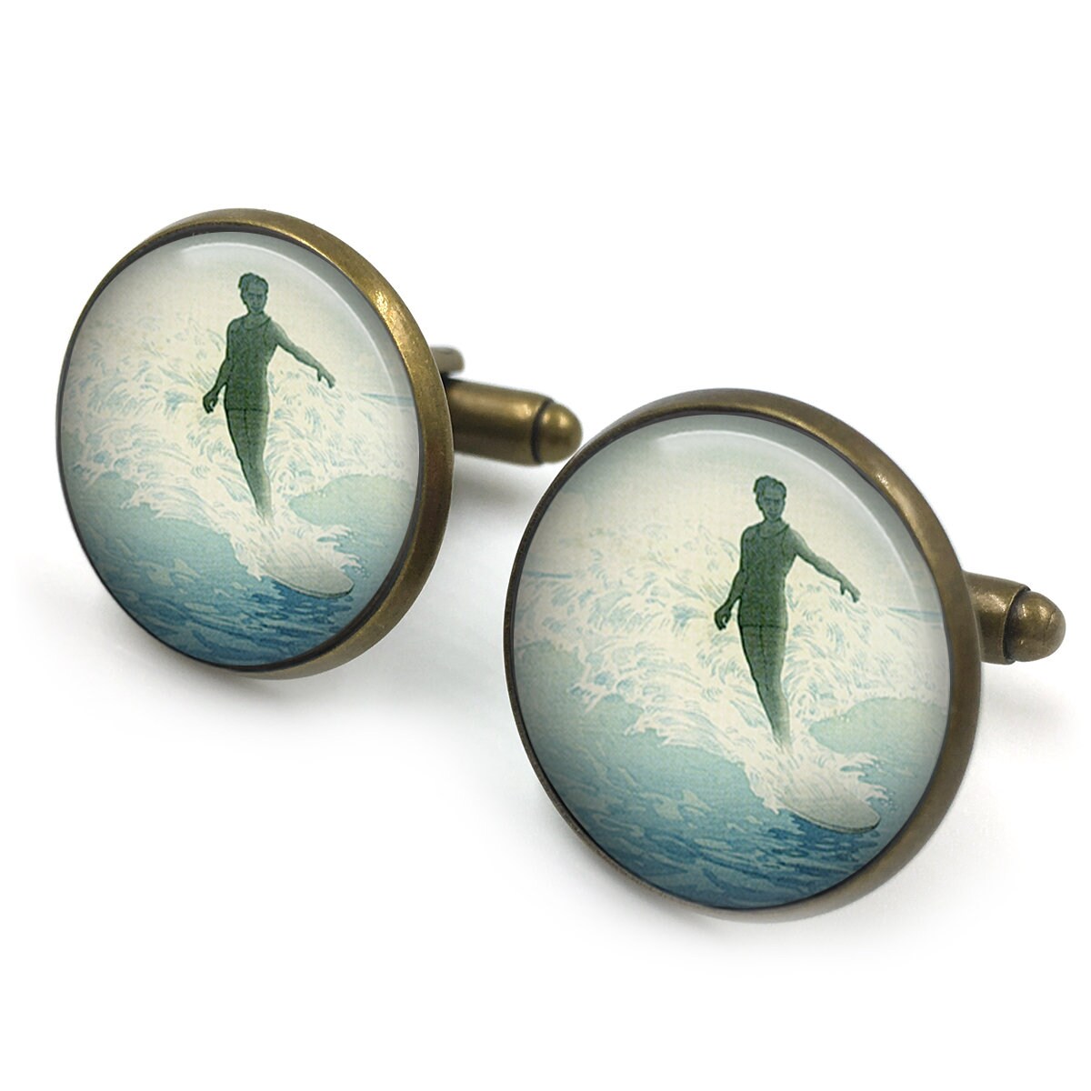 Vintage Surfing Cufflinks Surfer Cufflinks Nautical Cuff Etsy