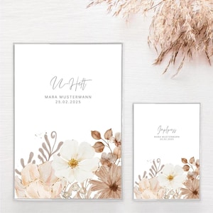 Set U-Heft und Impfpass personalisiert BOHO, Geschenk zur Geburt, Schutzhülle mit Namen, Geschenkidee für Babys, Vorsorgeheft Hülle