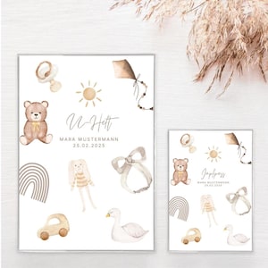 Set U-Heft und Impfpass personalisiert BABY, Geschenk zur Geburt, Schutzhülle mit Namen, Geschenkidee für Babys, Vorsorgeheft Hülle