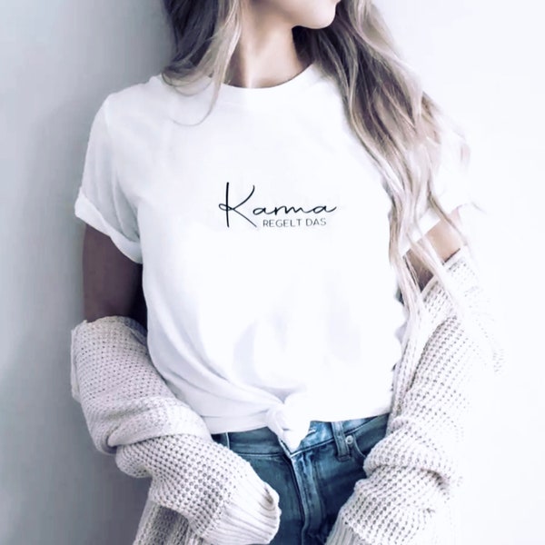 Karma regelt das Shirt | Karma Statement Shirt Damen - Bio Baumwolle | Geschenk Frau