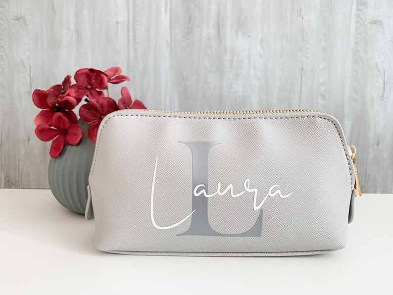 Personalisierte Kosmetiktasche mit Namen personalisierte Kulturtasche Schminktasche Geschenk Geburtstagsgeschenk Mama Bild 6