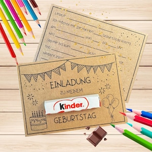 Plantilla de impresión PDF | Invitación de cumpleaños infantil | Invitación de cumpleaños creativa para niños | invitación digital | Tarjetas de invitación para fiestas