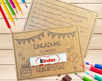 PDF Druckvorlage | Einladung Kindergeburtstag | kreative Geburtstagseinladung Kinder | digitale Einladung | Einladungskarten Party