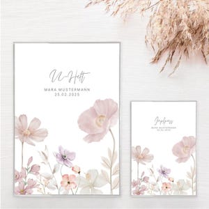 Set U-Heft und Impfpass personalisiert ROMANTISCH, Geschenk zur Geburt, Schutzhülle mit Namen, Geschenkidee für Babys, Vorsorgeheft Hülle