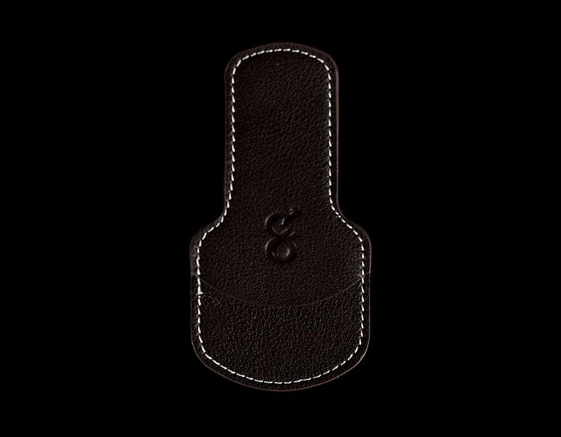 ステンレス製シガーはさみ、カスタムシガーカッターギフト Dark Brown Leather