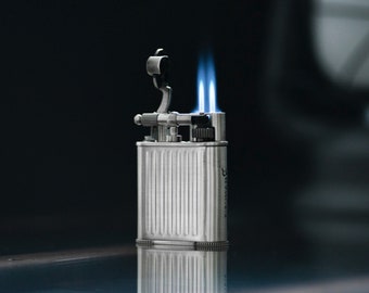 Briquet torche en métal avec perforation intégrée, allume-cigare coupe-vent personnalisé, allume-cigare Sisuman rechargeable gravé