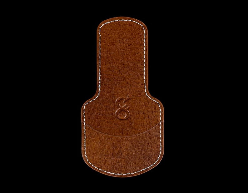ステンレス製シガーはさみ、カスタムシガーカッターギフト Cognac Real Leather