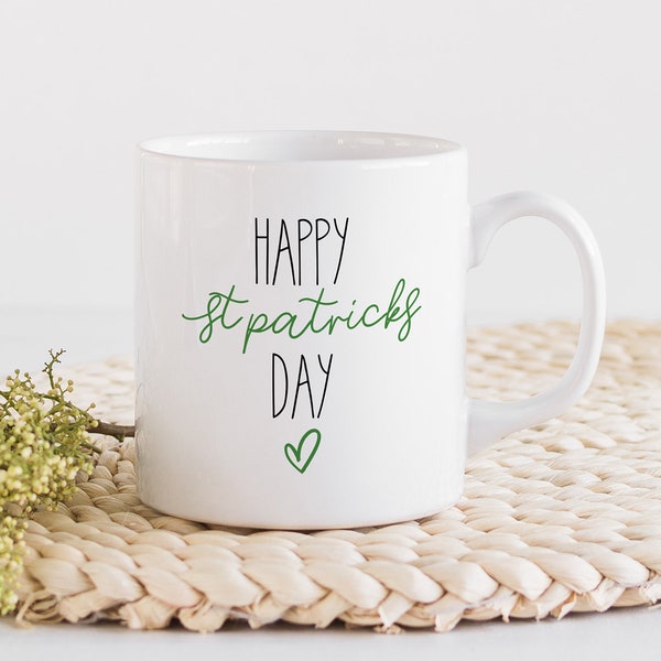 Tasse Happy St Patricks Day, tasse de célébration irlandaise, tasse à café irlandaise