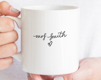 Personalised Mrs Mug, Personalised Mug for Her, Personalised Name Mug, Wedding Gift for Her