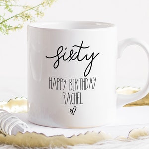 Personalised 60th Birthday Mug, 60th Birthday Gifts for Women, 60th Birthday Gift For Men image 1
