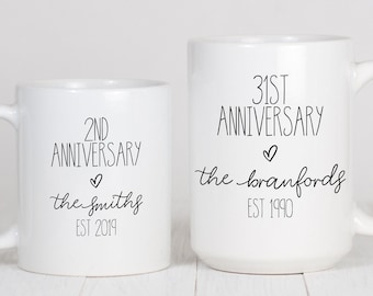 Personalised Anniversary Gift, Custom Wedding Anniversary Gift, Personalised Anniversary Mug