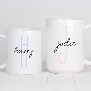 Personalised Monogram Mug, Custom Letter Mug, Initial Mug, Name Mug, Large Custom Coffee Mug