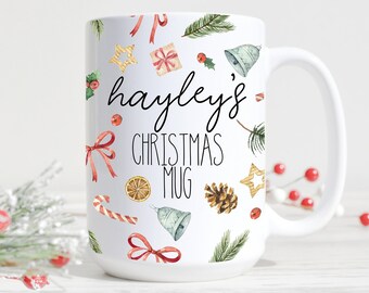 Personalized on sale christmas mugs