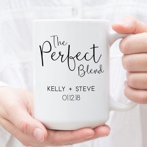 Set of 24 the Perfect Blend Personalized Clear Coffee Mug Favors