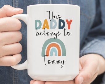 Personalised Daddy Mug, This Daddy Belongs To Gift, Fathers Day Gift, Gift for Dad, Children's Names