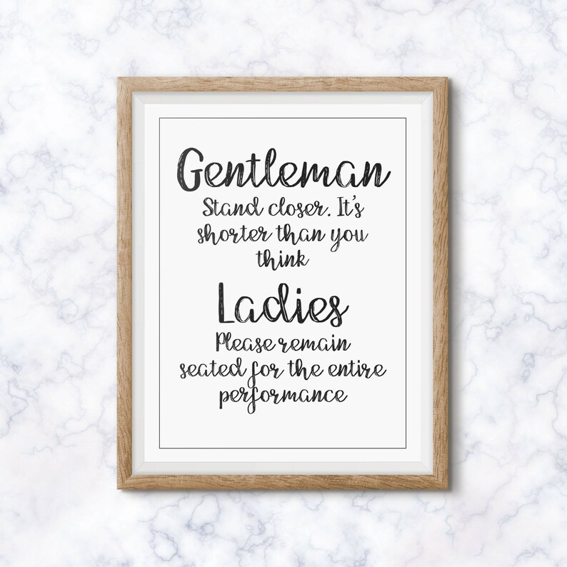 Gentleman and Ladies Funny Bathroom Art Bathroom Decor | Etsy