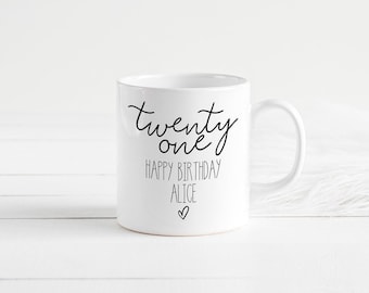 Personalised 21st Birthday Mug, 21st Birthday Gift for Him, 21st Birthday Gift For Her
