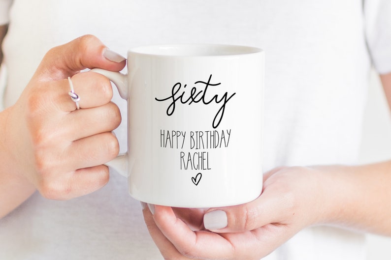 Personalised 60th Birthday Mug, 60th Birthday Gifts for Women, 60th Birthday Gift For Men image 2